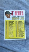 1967 TOPPS CHECKLIST 3rd SERIES W/WILLIE MAYS