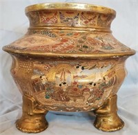 Vintage Satsuma Style Footed Decorative Bowl