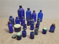 Vintage Collection of Blue Bottles