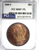 1880-S Morgan MS67 PL LISTS $2700