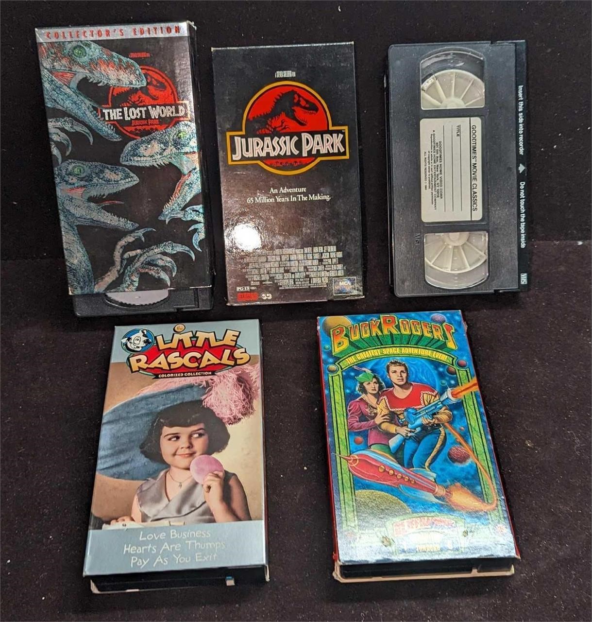 Jurassic Park 1 & 2 Buck Rogers Little Rascals VHS