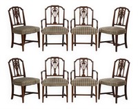 Eight Hepplewhite Style Inlaid Chairs