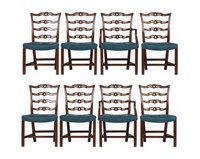Eight Chippendale Style Dining Chairs