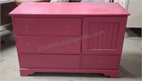Mastercraft Wooden dresser painted pink. No