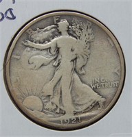 1921 Walking Liberty Silver Half Dollar