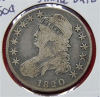 1820 Bust Silver Half Dollar