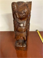 CARVED WOODEN STATUE 16" HEIGHT