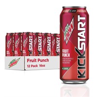 Mountain Dew Kickstart, Fruit Punch, 92mg Caffeine