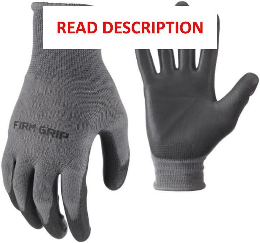 Large Polyurethane Work Gloves  Firm Grip (4-Pair)