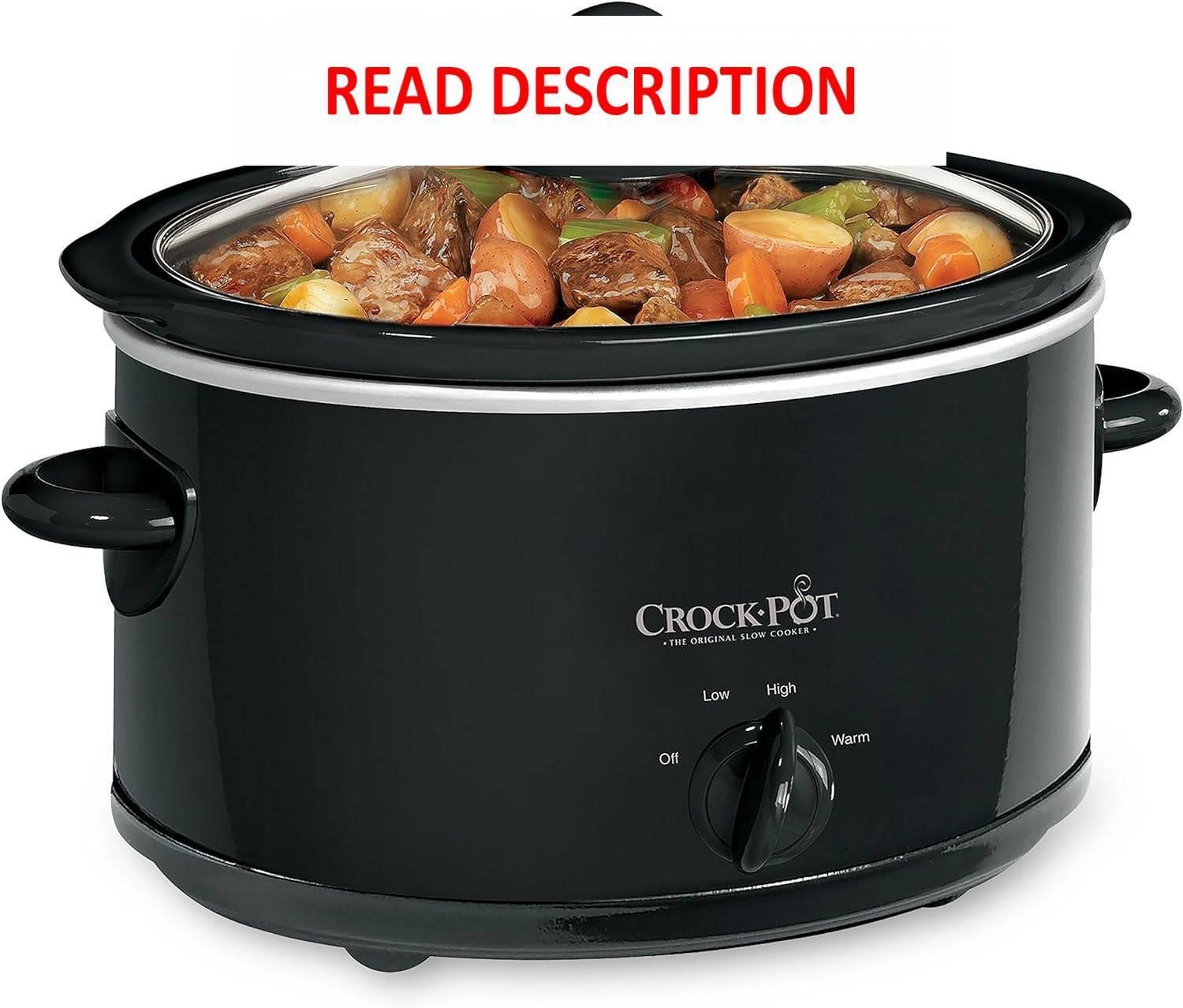 $94  Crock-Pot 4-Quart Manual Slow Cooker  Black