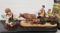 2 FARM THEME RESIN SCULPTURES