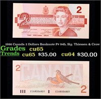 1986 Canada 2 Dollars Banknote P# 94b, Sig. Thiess