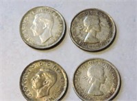 1939, 50, 53 & 1955 Canadian Silver Dollars