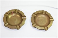 Pair of Vintage Brass Ashtrays