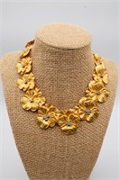Floral Gold Tone Necklace