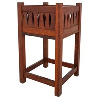 Arts and Crafts Tiger Oak Jardiniere Stand, 1910