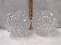 Two Clr Glass Round Geometric Globes