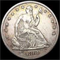 1861 Seated Liberty Half Dollar CLOSELY