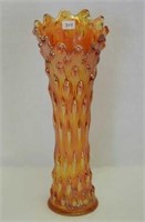 M'burg Hobnail Swirl 11 1/2" vase - marigold