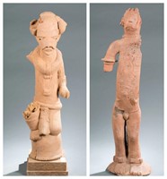2 terracotta West African style figures. 20th cen.