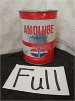 Vintage Amolube Motor oil 1 qt paper/tin can