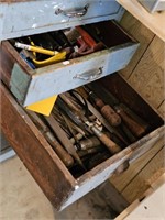 CONTENTS OF 3 DRAWERS, RASP/FILES/PRY BARS, SCREW