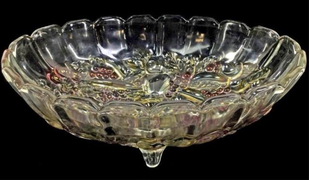 Vintage Indiana Footed Pressed Glass Fruit Bowl