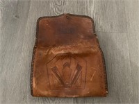 Vintage Tooled Leather Clutch Purse