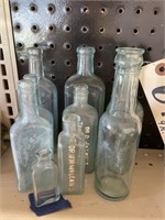 9 Glass Bottles-var sizes