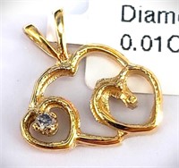 $200 10K  0.6G Natural Diamond 0.01Ct Pendant