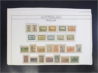 Azerbaijan Stamps Used and Mint hinged on old page