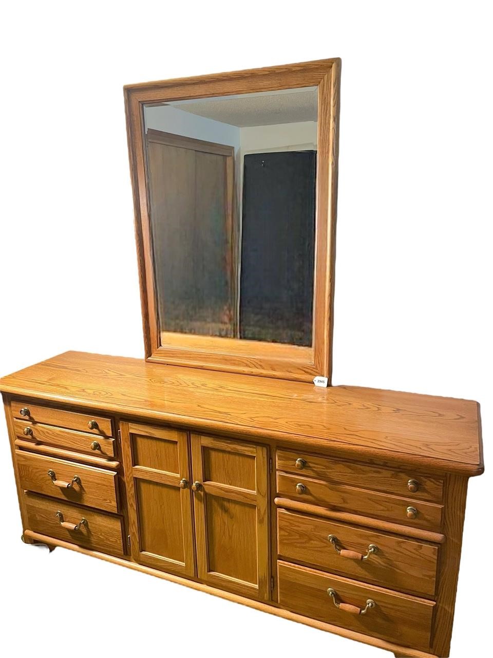 Thomasville Long Dresser w/ Beveled Mirror