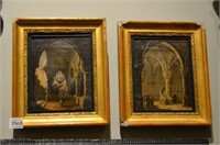TWO MINIATURE ARCHITECTURAL PAINTINGS