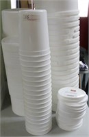 60 Berry Plastics white tubs & lids, T808166TRCPB1