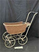 Vintage Wicker Doll Buggy