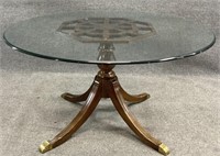 Glass Top Fretwork Table