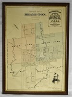 Antique Litho Brampton Map - Consolidated Plan