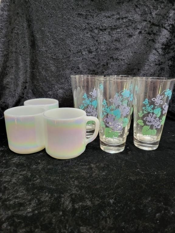 4 glasses 3 mugs