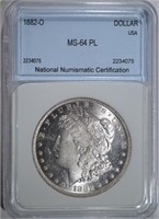 1882-O MORGAN DOLLAR NNC CH BU PL