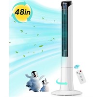 E9660 48" Tower Fan for Bedroom 3 Speeds, White