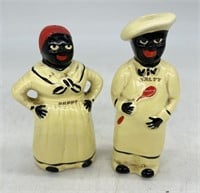 Black Americana Salty & Peppy Ceramic Shakers