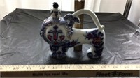 Blue, Red & White Imperial porcelain Lion