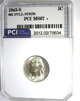 1943-S Nickel PCI MS67+ 90% Full Steps