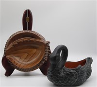 Nut Ashtray (vintage) Swan Planter (ceramic)