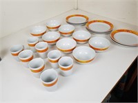 Orange And White Cups, Bowls, and Plates