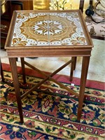 MC Walnut & Tile Side Table