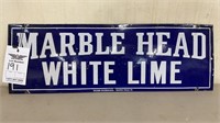 191. Marble Head Wh. Lime Porcelain Sign