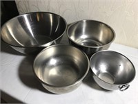 Lot of 4 Stainless Steel Bowls