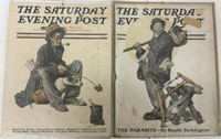 (2) 1920's SATURDAY EVENING POST COVERS