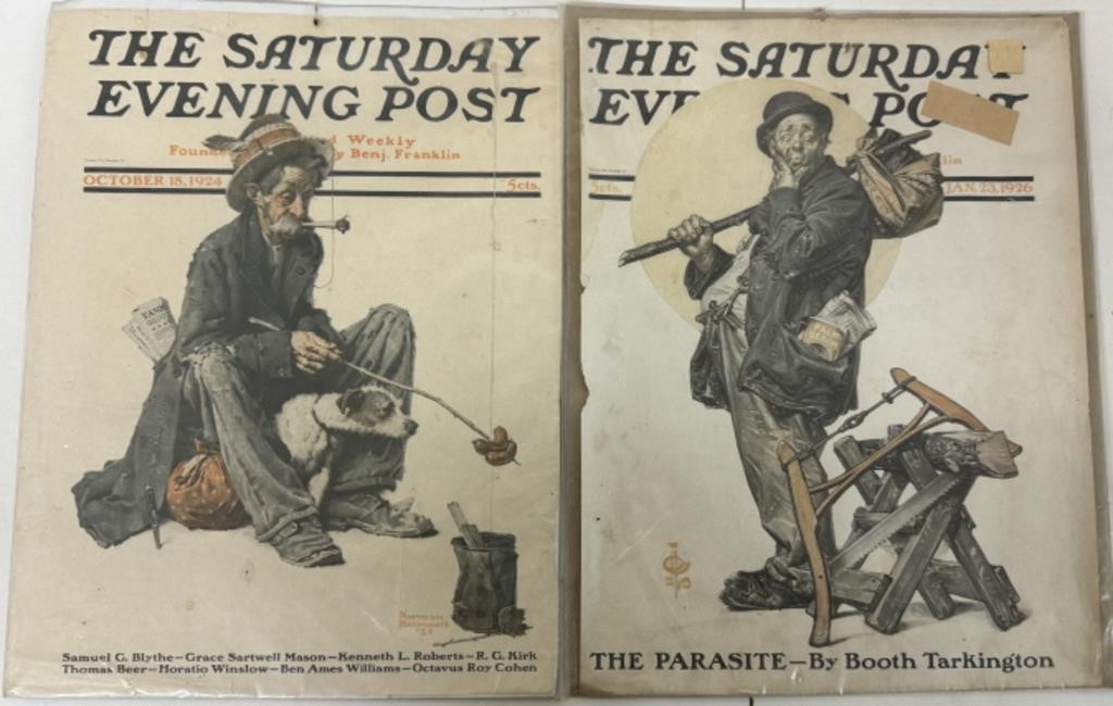 (2) 1920's SATURDAY EVENING POST COVERS